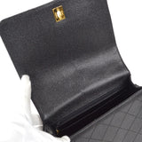 CHANEL 1998 Straight Flap Shoulder Bag Black Caviar