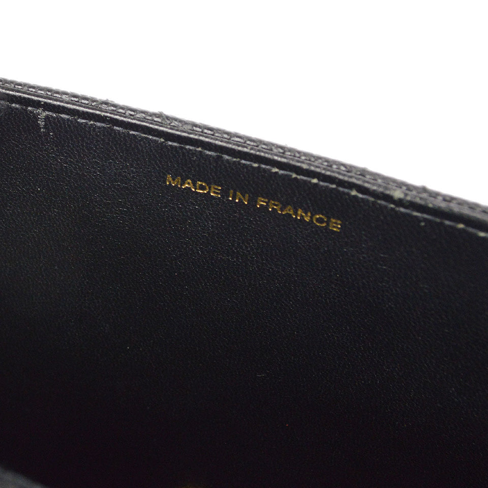 CHANEL 1998 Straight Flap Shoulder Bag Black Caviar