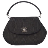 CHANEL 1997-1999 Handbag SHW Black Canvas