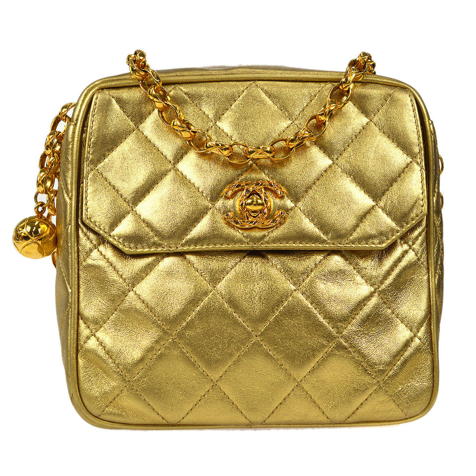 CHANEL Bijou Chain Shoulder Bag Gold Lambskin