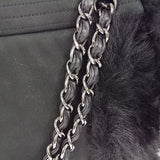 CHANEL 2006-2008 Sport Line Flap Jumbo Black Sheepskin Fur
