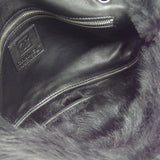 CHANEL 2006-2008 Sport Line Flap Jumbo Black Sheepskin Fur