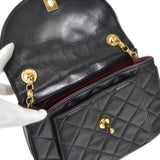 CHANEL 1990s Round Flap Small Black Lambskin