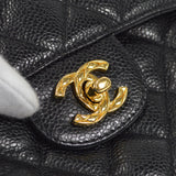 CHANEL 1991-1994 Pocket Camera Bag Small Black Caviar