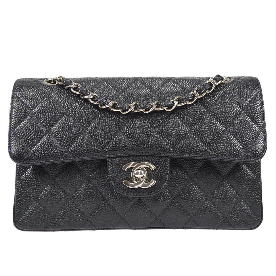 CHANEL 1997-1999 Classic Double Flap Small Black Caviar