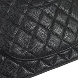 CHANEL 2000-2001 Classic Double Flap Medium SHW Black Caviar