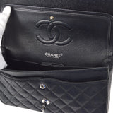 CHANEL 2000-2001 Classic Double Flap Medium SHW Black Caviar