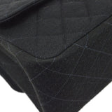 CHANEL 1996-1997 Double Side Classic Flap Medium SHW Black Jersey