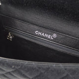 CHANEL 1996-1997 Double Side Classic Flap Medium SHW Black Jersey