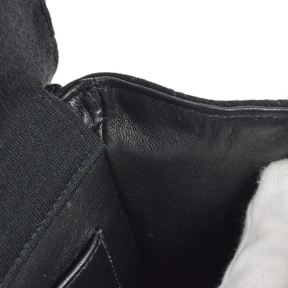 CHANEL 1996-1997 Double Side Classic Flap Medium SHW Black Jersey