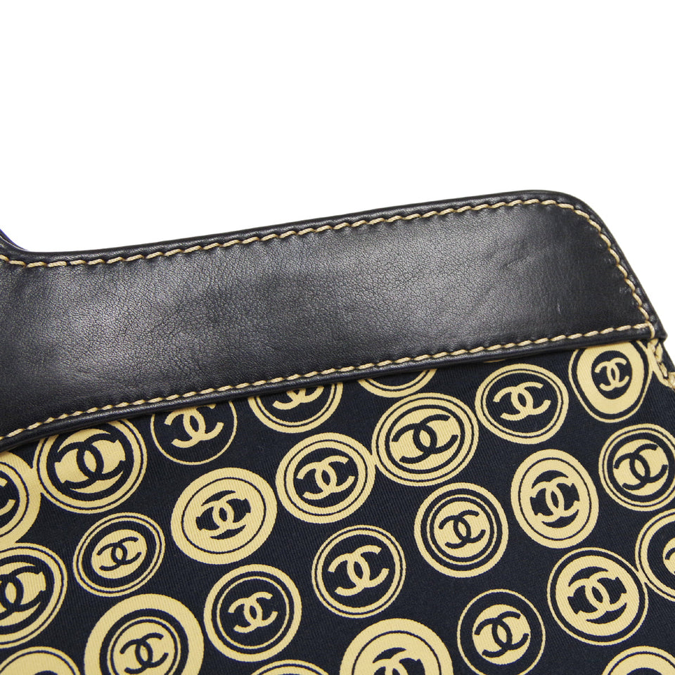 CHANEL 2003 COCO Print fabric top handle frame