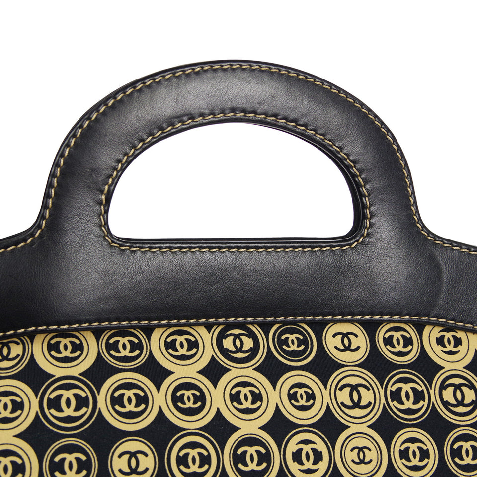 CHANEL 2003 COCO Print fabric top handle frame