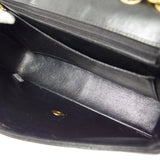 CHANEL Classic Flap Double Chain Shoulder Bag Black Lambskin