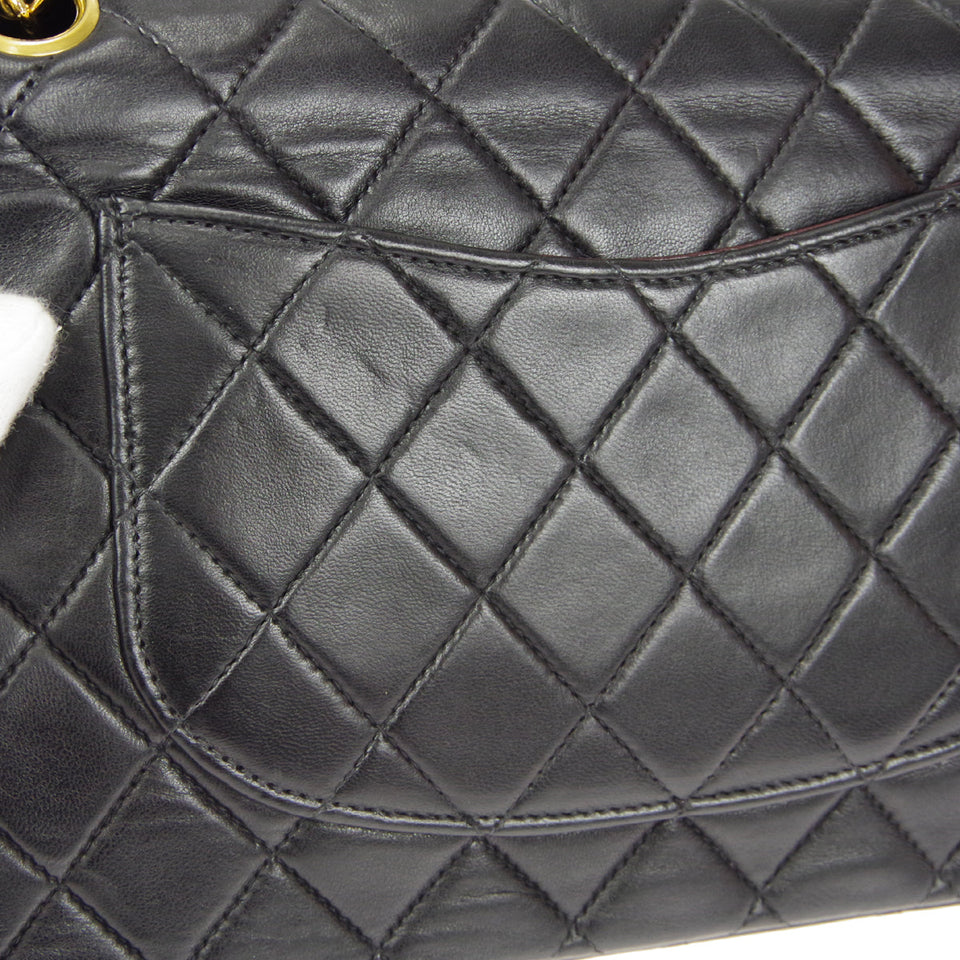CHANEL 2000-2001 Classic Double Flap Medium Black Lambskin