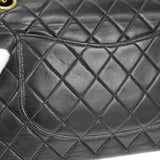 CHANEL 2000-2001 Classic Double Flap Medium Black Lambskin