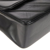 CHANEL 1994-1996 Chevron Handbag Black Lambskin
