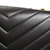 CHANEL V Stitch Mademoiselle Double Chain Shoulder Bag Lambskin