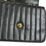 CHANEL V Stitch Mademoiselle Double Chain Shoulder Bag Lambskin