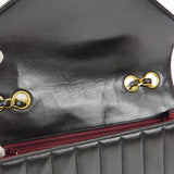 CHANEL V Stitch Mademoiselle Double Chain Shoulder Bag Lambskin