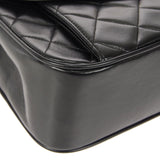 CHANEL 1994-1996 Round Flap Small Black Lambskin