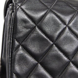 CHANEL 1994-1996 Round Flap Small Black Lambskin