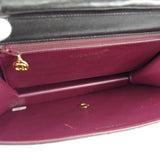 CHANEL 1996-1997 CC Pushlock Half Flap Medium Black Lambskin