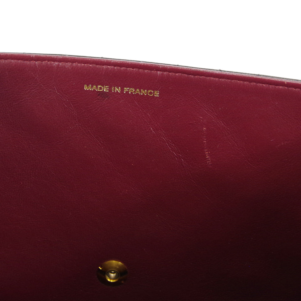 CHANEL 1996-1997 CC Pushlock Half Flap Medium Black Lambskin