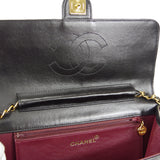 CHANEL 1996-1997 CC Pushlock Half Flap Medium Black Lambskin