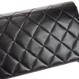 CHANEL Full Flap Chain Shoulder Bag Black Lambskin