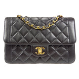 CHANEL 1994-1996 Border Flap Small Black Lambskin