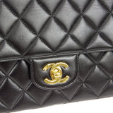 CHANEL 1994-1996 Border Flap Small Black Lambskin