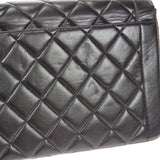 CHANEL 1994-1996 Border Flap Small Black Lambskin
