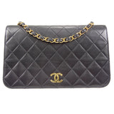 CHANEL 1997-1999 Pushlock Full Flap Small Black Lambskin