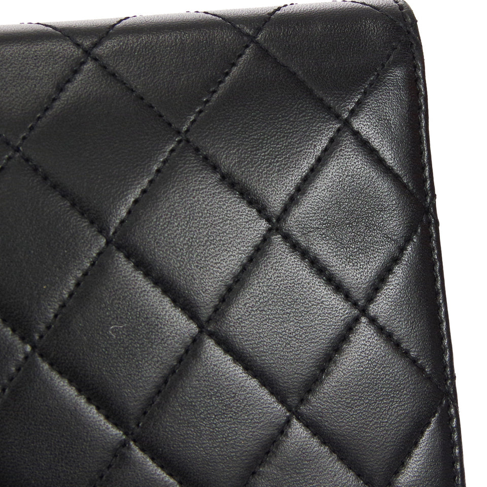 CHANEL 1997-1999 Pushlock Full Flap Small Black Lambskin