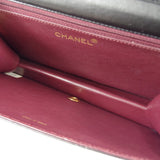 CHANEL 1997-1999 Pushlock Full Flap Small Black Lambskin
