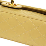CHANEL 2000-2001 Classic Double Flap Medium Beige Lambskin