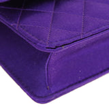 CHANEL 1989-1991 Straight Flap Micro Purple Satin