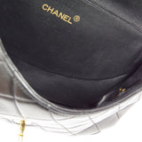 CHANEL Classic Both Side Flap Medium Handbag Black Lambskin