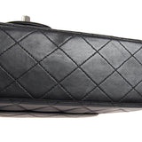 CHANEL 2000-2001 Classic Double Flap Medium SHW Black Lambskin
