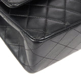 CHANEL 2000-2001 Classic Double Flap Medium SHW Black Lambskin