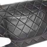 CHANEL 2000-2001 Classic Double Flap Medium SHW Black Lambskin