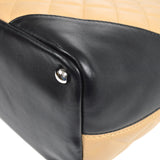 CHANEL Cambon Ligne Hand Tote Bag Beige Calfskin