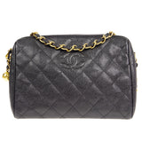 CHANEL 1993-1996 Camera Bag Medium Black Caviar