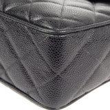 CHANEL 1991-1994 Pocket Camera Bag Large Black Caviar