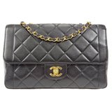CHANEL 1996-1997 Border Flap Medium Black Lambskin