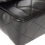 CHANEL 1996-1997 Border Flap Medium Black Lambskin