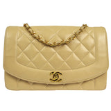 CHANEL 1994-1996 Diana Flap Medium Beige Lambskin