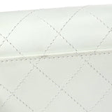 CHANEL 1998 Flap Shoulder Bag Small White Calfskin