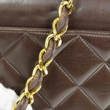 CHANEL Classic Flap Maxi Jumbo CC Chain Shoulder Bag Brown Lambskin