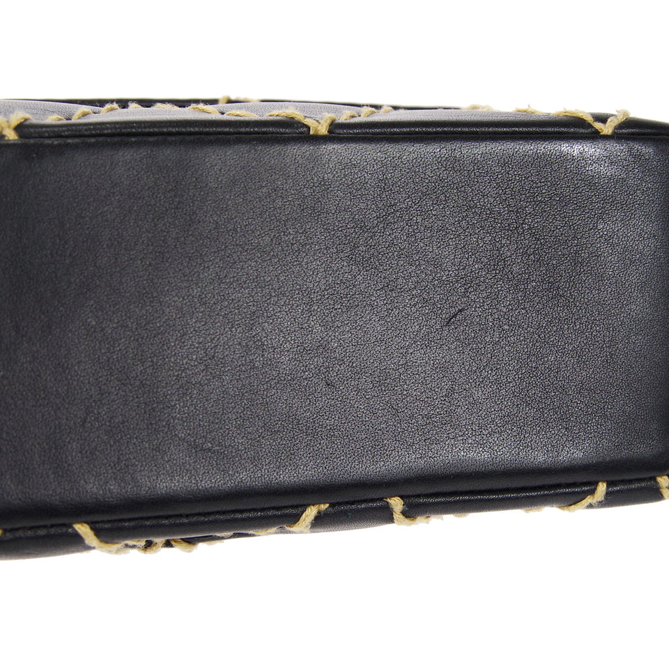 CHANEL 2000-2001 Wild Stitch Straight Flap Medium Black Calf